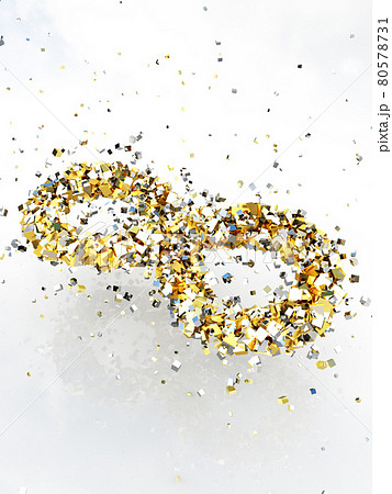 形成または崩壊する無限大 メビウスの輪 CGイラスト左向縦 形成または崩壊する無限大 メビウスの輪 CGイラスト左向縦 80578731