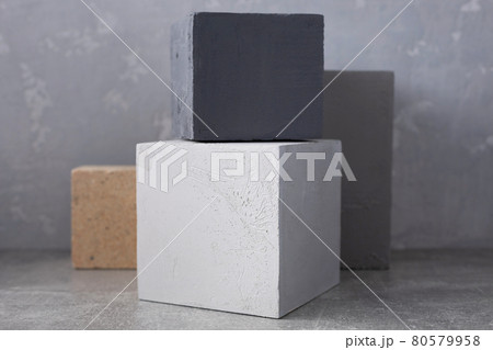 Concrete cube or construction brick as abstract background texture 80579958