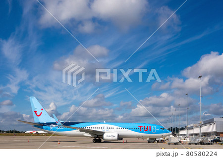 TUI company plane on the tarmac of Brussels South Charleroi Airport 80580224