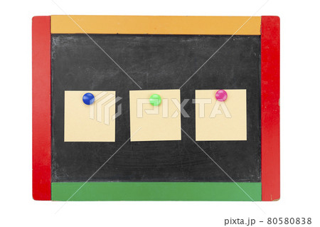 School board for drawing with chalk with paper stickers. School board for drawing with chalk with paper stickers. 80580838