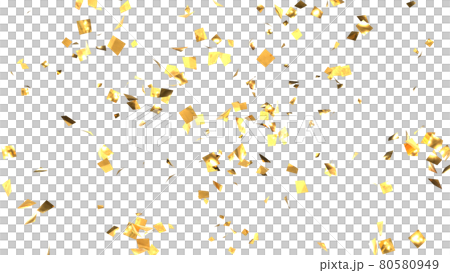 五彩紙屑餅乾派對波普爾金色透明背景【附有另一個版本】 80580949