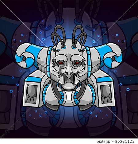 The metal blue steam punk for esport mascot inspiration of illustration 80581125