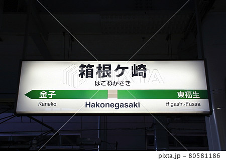 八高線　箱根ケ崎駅（駅名標） 80581186