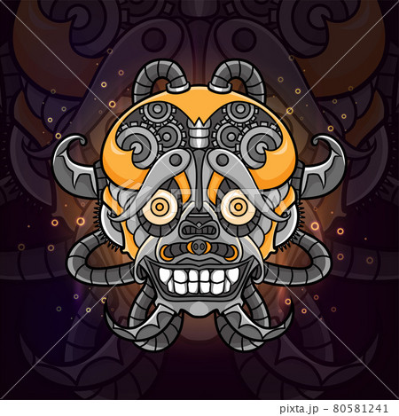 The golden steam punk for esport logo design of illustration 80581241