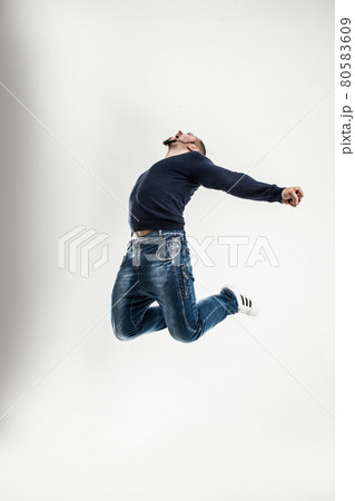 concept of victory - the sports guy - bodybuilder is happy with his new achievements 80583609
