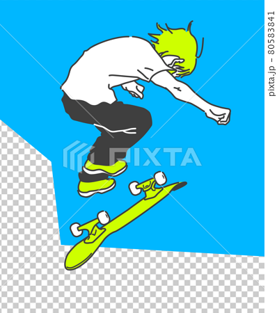 スケートボード - ジャンプ・トリックのイラスト 80583841