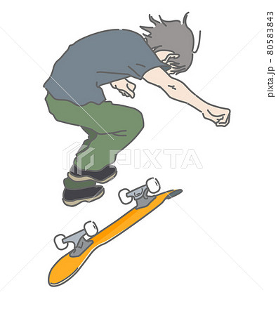 スケートボード - ジャンプ・トリックのイラスト 80583843