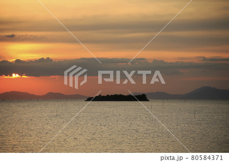 大牟田市 三池港 夕景、 大牟田市 三池港 夕景、 80584371
