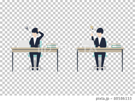 困ったなを解決した日本人男性のイラスト素材のイラスト素材 困ったなを解決した日本人男性のイラスト素材のイラスト素材