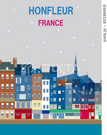 オンフルール　honfleur　フランス　france　冬イメージ 80586669