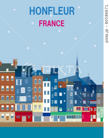 オンフルール honfleur フランス france 冬イメージ オンフルール honfleur フランス france 冬イメージ 80586671