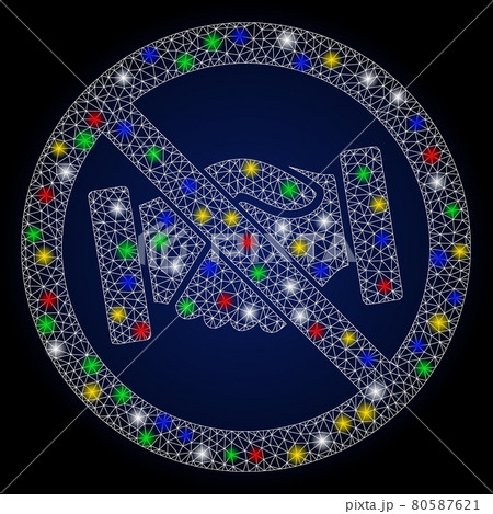 Glossy Mesh Wire Frame No Handshakes with Color Light Spots 80587621