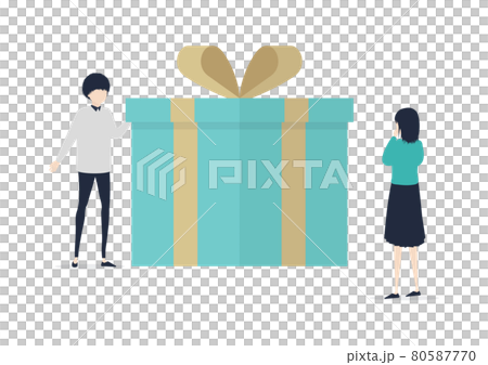 サプライズが苦手な彼女と喜ばせたい彼氏のイラスト素材 サプライズが苦手な彼女と喜ばせたい彼氏のイラスト素材 80587770