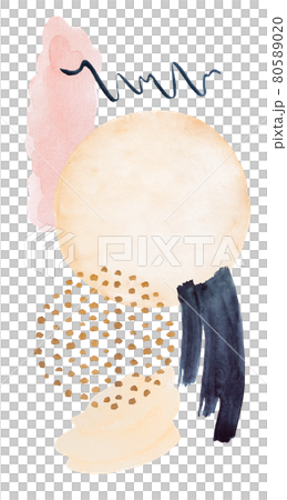 Watercolor dark blue and beige painted Abstract elements Watercolor dark blue and beige painted Abstract elements 80589020