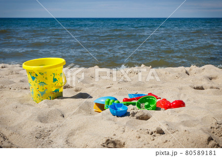 Children toys for relax or playing at beach. Summer, vacation time and child development 80589181