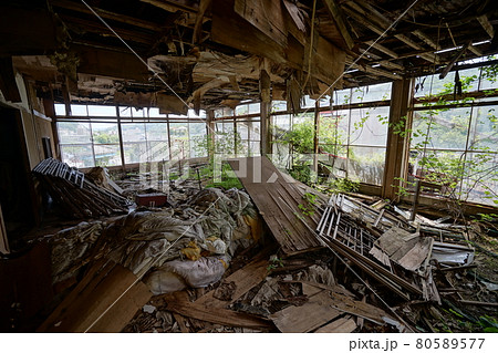 廃墟 群馬県利根郡みなかみ町 ホテル大宮 廃旅館 廃ホテル 廃温泉旅館の写真素材