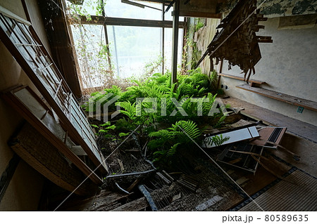 廃墟 群馬県利根郡みなかみ町 ホテル大宮 廃旅館 廃ホテル 廃温泉旅館の写真素材