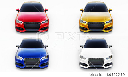 3d illustration. Super fast sports car on a white background. Body shape sedan. Tuning is a version of an ordinary family car. 3d rendering. 3d illustration. Super fast sports car on a white background. Body shape sedan. Tuning is a version of an ordinary family car. 3d rendering. 80592259