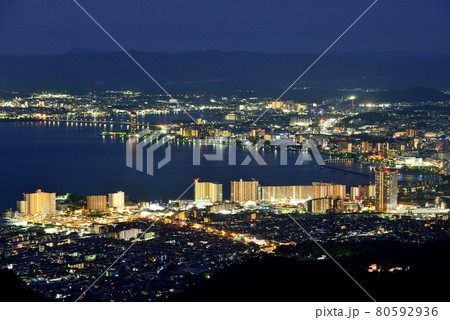 琵琶湖畔大津市街の夜景 琵琶湖畔大津市街の夜景 80592936