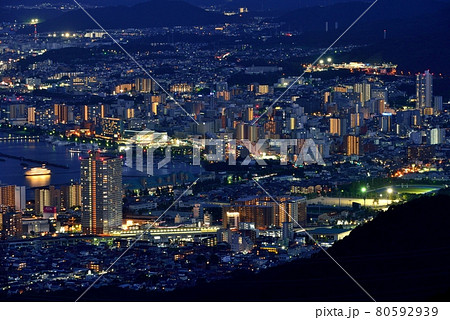 琵琶湖畔大津市街の夜景 80592939