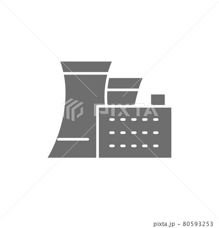 Thermal or nuclear power plant gray icon. 80593253