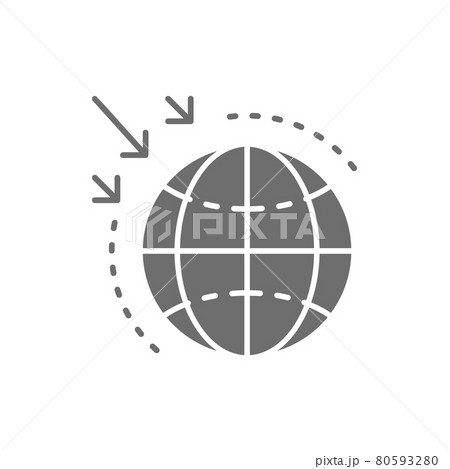 Destruction of the ozone layer gray icon. Destruction of the ozone layer gray icon. 80593280