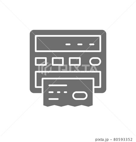 Taxi meter, paper receipt bill gray icon. 80593352