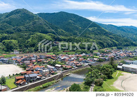 津和野町の街並み　島根県鹿足郡津和野町 80594020