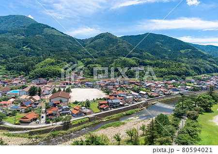 津和野町の街並み　島根県鹿足郡津和野町 80594021