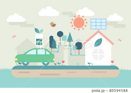 発電所 環境に配慮し イラスト 80594588