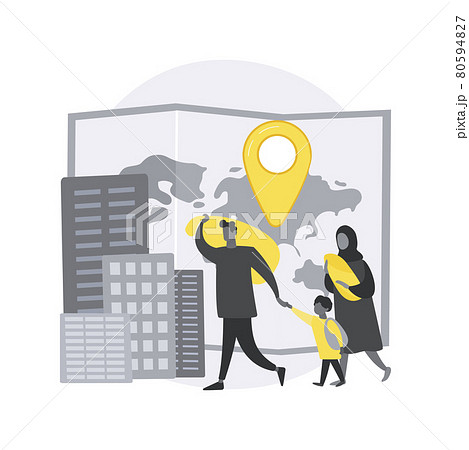 Refugees abstract concept vector illustration. 80594827