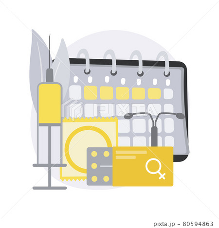 Female contraceptives abstract concept vector illustration. 80594863