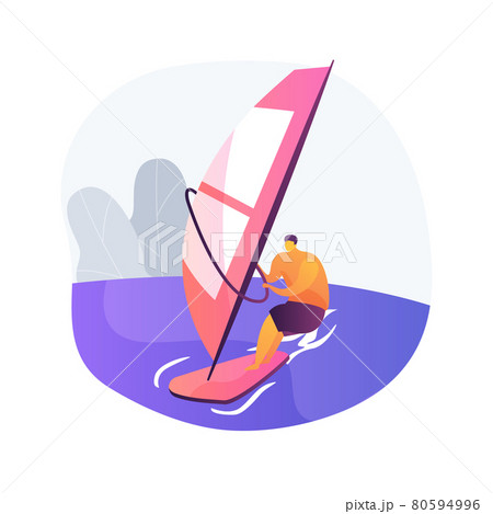 Windsurfing abstract concept vector illustration. 80594996