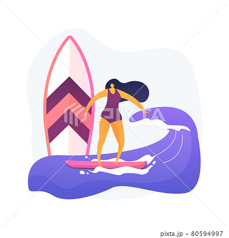Surfing abstract concept vector illustration. 80594997
