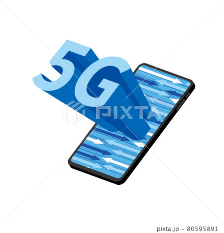 飛び出る5Gの文字とスマートフォン 80595891