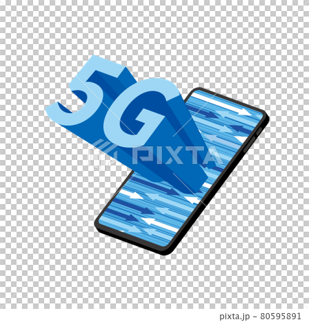 飛び出る5Gの文字とスマートフォン 80595891