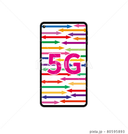 5Gの文字とスマートフォン 5Gの文字とスマートフォン 80595893