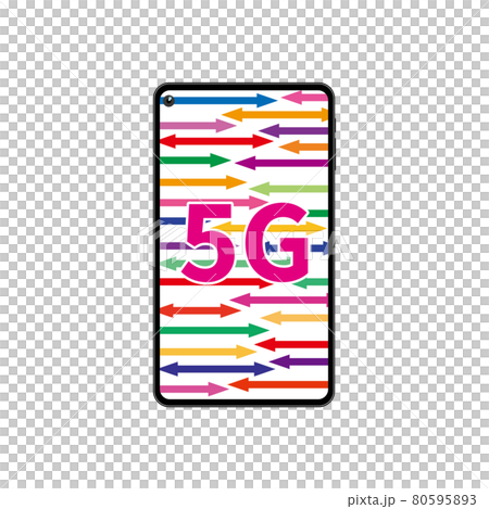 5Gの文字とスマートフォン 5Gの文字とスマートフォン 80595893