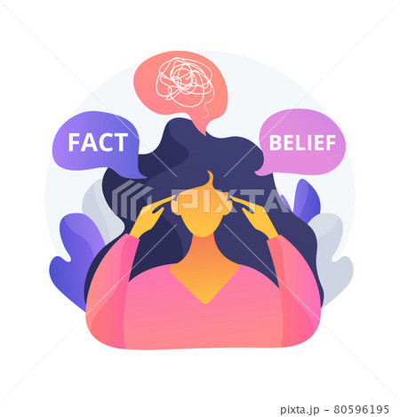 Cognitive dissonance abstract concept vector illustration. 80596195