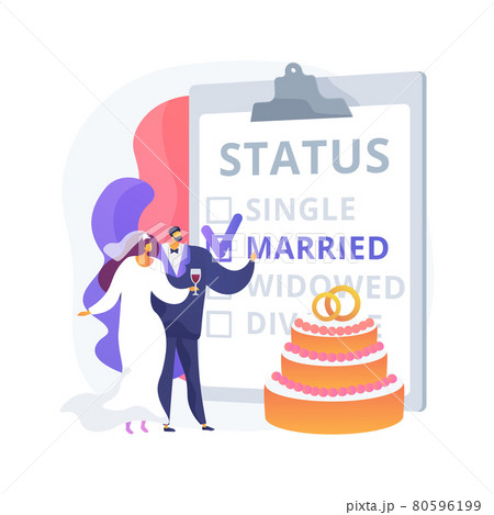 Marital status abstract concept vector illustration. 80596199