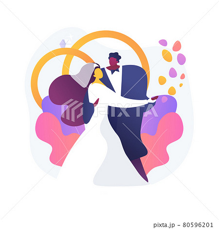Mixed marriage abstract concept vector illustration. 80596201