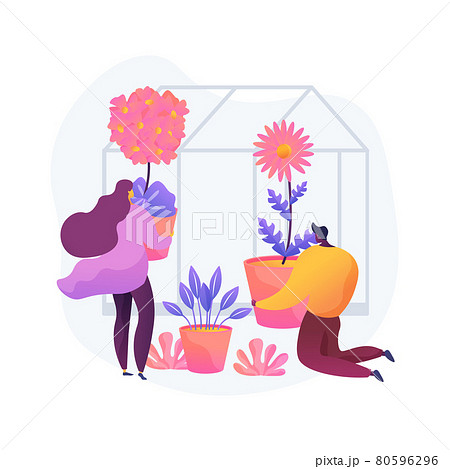 Seasonal planters abstract concept vector illustration. 80596296