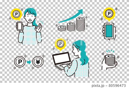 人物 ポイント活動する女性 人物 ポイント活動する女性 80596473