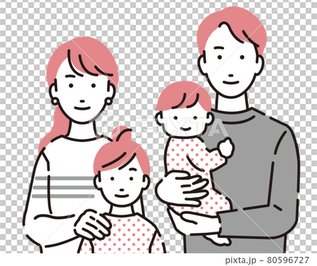 人物 笑顔のファミリー 80596727