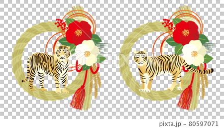しめ縄と虎 80597071