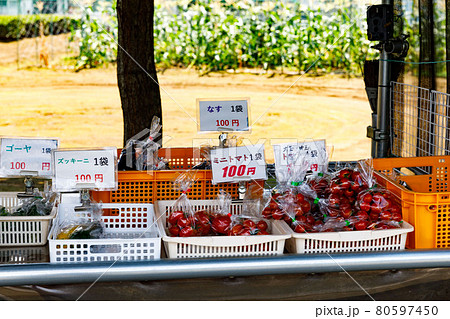 新鮮野菜 直売所で無人販売 新鮮野菜 直売所で無人販売 80597450
