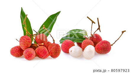 Lychee on a white background 80597923