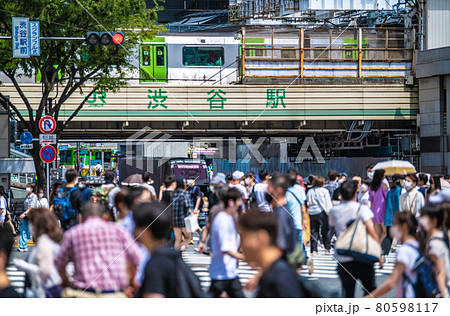 日本の東京都市景観 4千超…戦慄の東京4058人。五輪狂行、渋谷の人流大爆発は止まらない＝7月31日 80598117