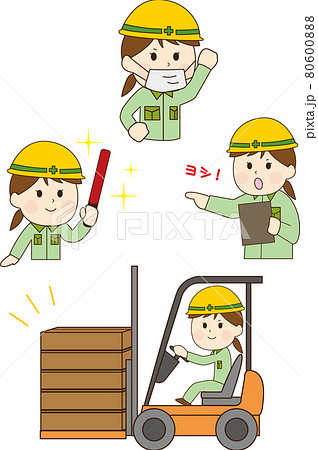 ヘルメット作業員(若い女性) ヘルメット作業員(若い女性) 80600888