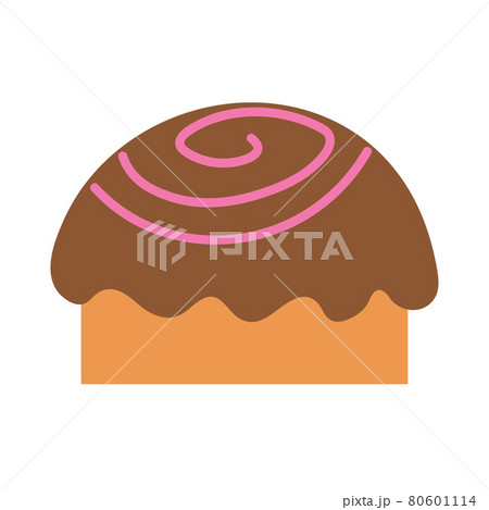 Delicious cupcake with chocolate filling on an isolated background. Tea time. Dessert. Design elements. Unhealthy food. Vector. Delicious cupcake with chocolate filling on an isolated background. Tea time. Dessert. Design elements. Unhealthy food. Vector. 80601114
